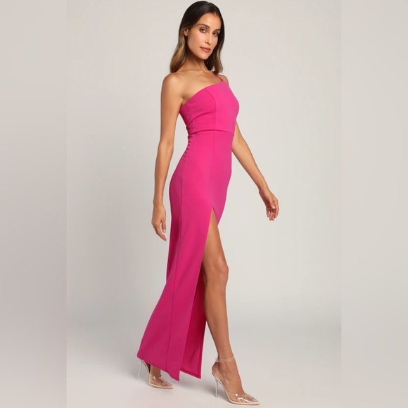 Keeper of My Heart Magenta One-Shoulder Maxi Dress - Picture 2 of 4